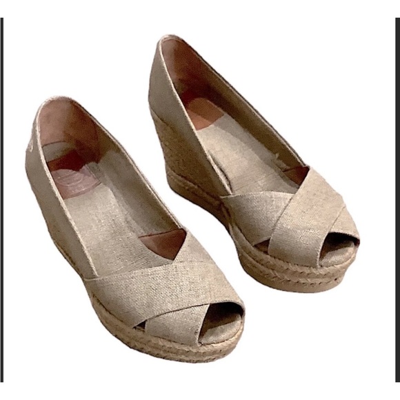 Tory Burch Shoes - Tory Burch Filipa Espadrille
Wedge Tan Heel Womens Size
7.5 Made In Spain